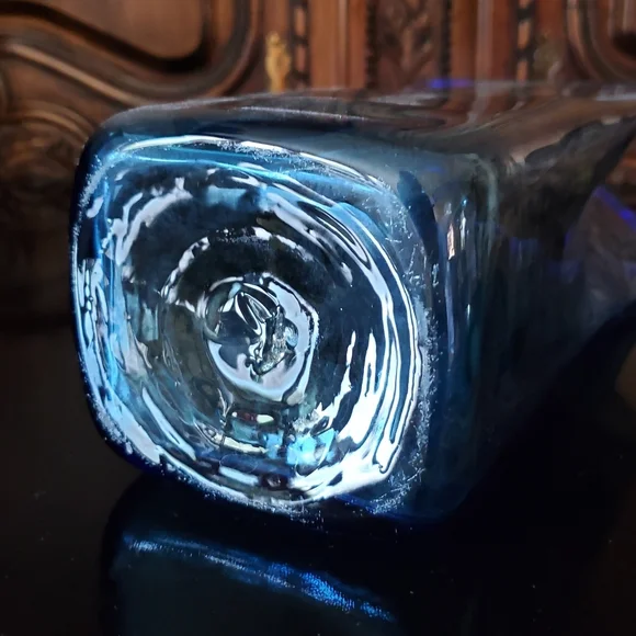 1980s Blenko 10 1/4" Azure Blue 💙 Paper Bag Vase - Picture 7 of 12